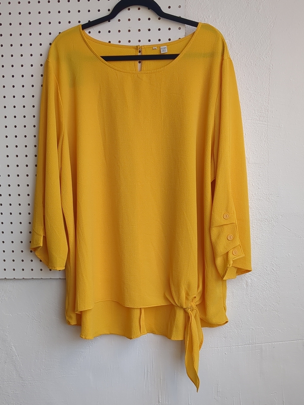 Cato Bright Yellow Tie-Front Blouse